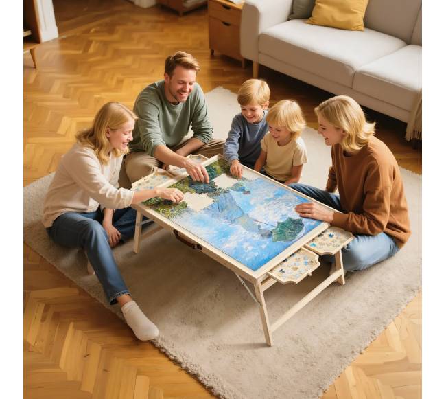 1500 dalių dėlionių lenta su sulankstomomis kojomis7