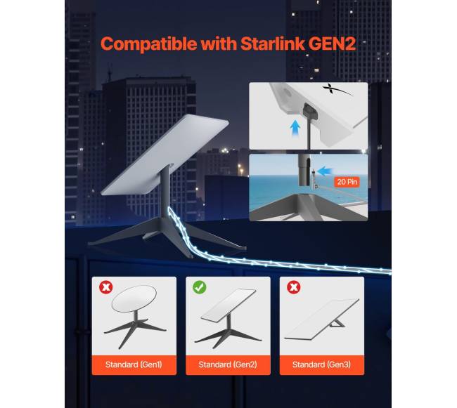 Starlink Gen 2 22,86 m kabelis1