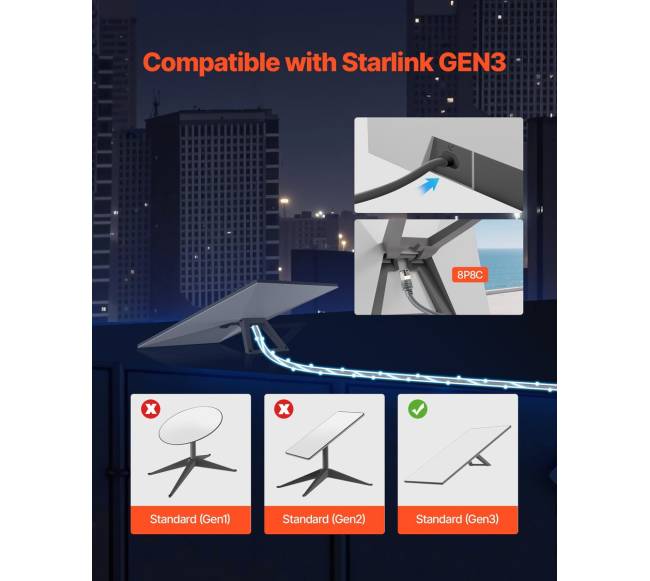 Starlink Gen 3 45 m prailginimo kabelis1