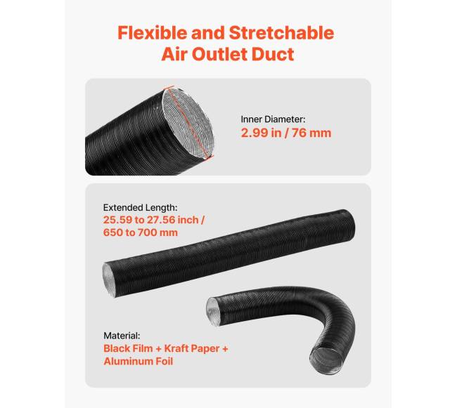 Dyzelinio šildytuvo vamzdyno ventiliacijos rinkinys4