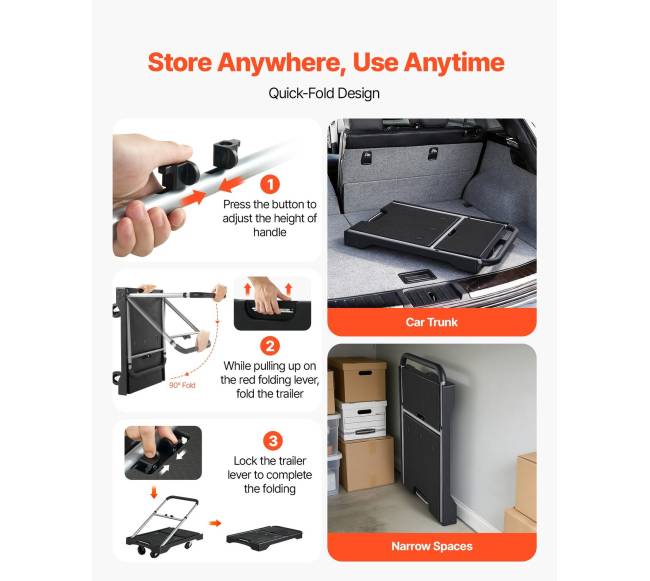 Sulankstomas rankinis vežimėlis, 149,69 kg talpa3