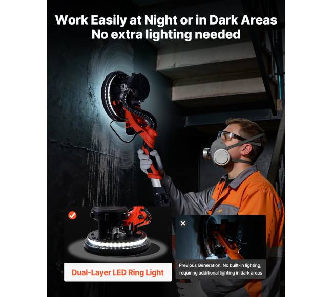 Gipso kartono šlifuoklis, 1150W su dulkių surinkimu4