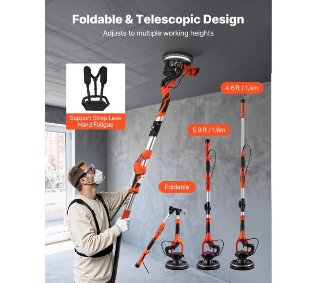 Gipso kartono šlifuoklis, 1150W su dulkių surinkimu5