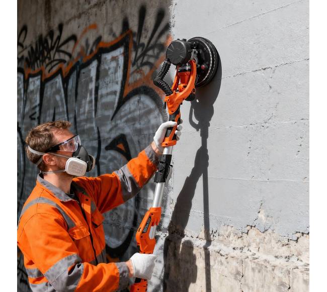 Gipso kartono šlifuoklis, 1150W su dulkių surinkimu7