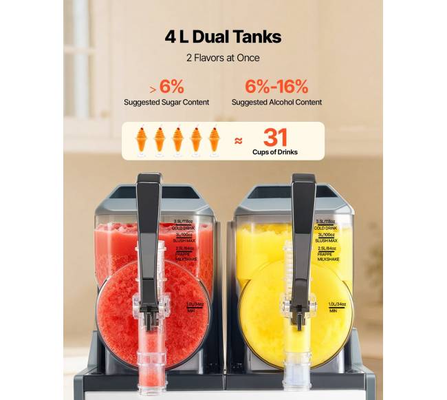 Šaldytas gėrimų aparatas namams 4L x 2 talpos3