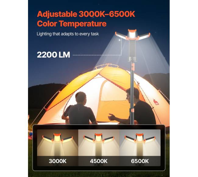 LED darbų šviestuvas su stovu, įkraunamas1