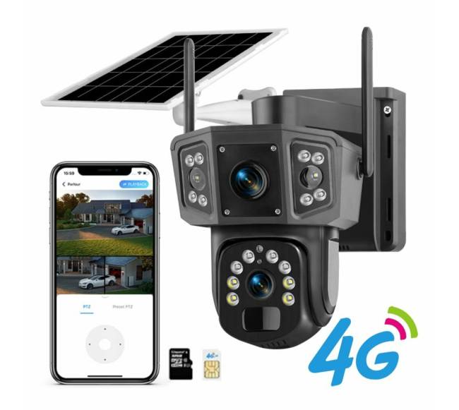 Stebėjimo kamera su saulės...