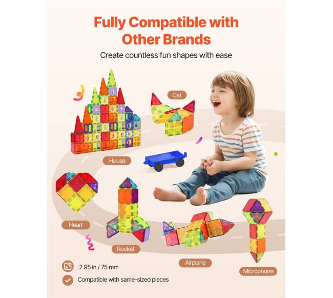 Magnetiniai vaikų konstravimo blokai, 180 vnt.4