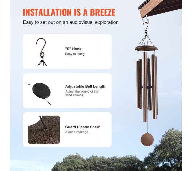 Vėjo varpeliai išoriniam naudojimui 1270 mm5