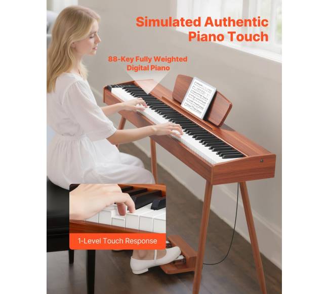 Elektrinis pianinas 88 klavišų, medinis korpusas1