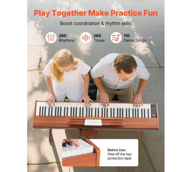 Elektrinis pianinas 88 klavišų, medinis korpusas3