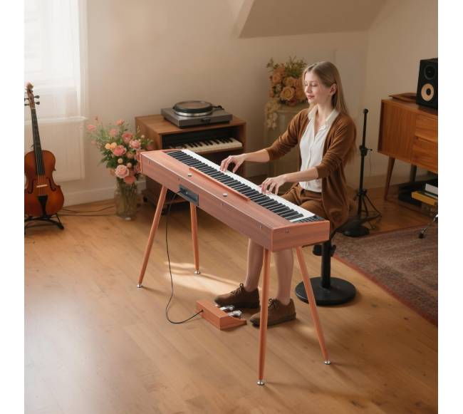 Elektrinis pianinas 88 klavišų, medinis korpusas7