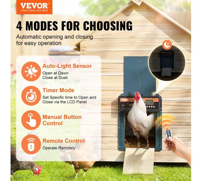 Automatinės vištidės durelės su laikmačiu ir šviesos jutikliu1