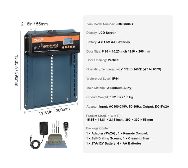 Automatinės vištidės durelės su laikmačiu ir šviesos jutikliu6
