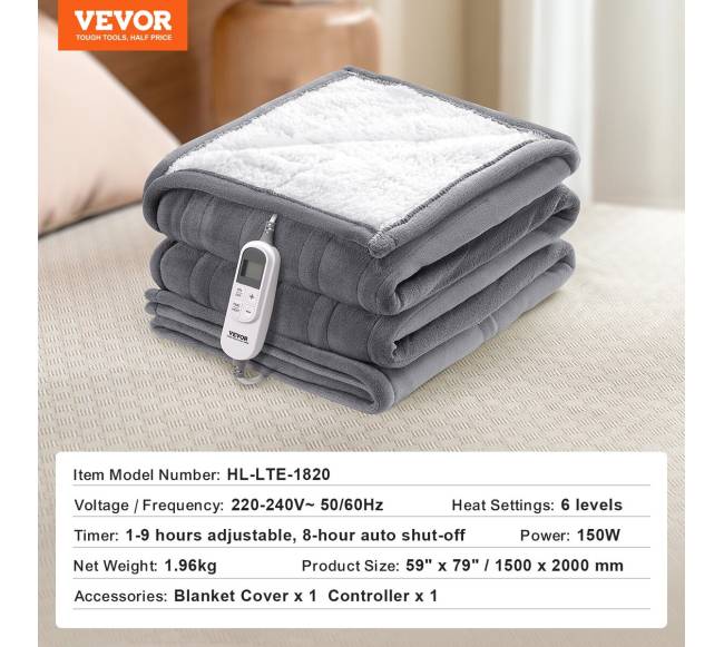 Elektrinė šildanti antklodė 180 x 200 cm6