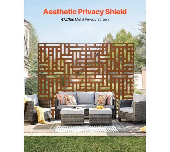 Metalinė privatumo tvora 120 x 193 cm ruda1