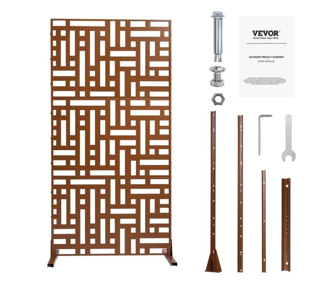Metalinė privatumo tvora 120 x 193 cm ruda8