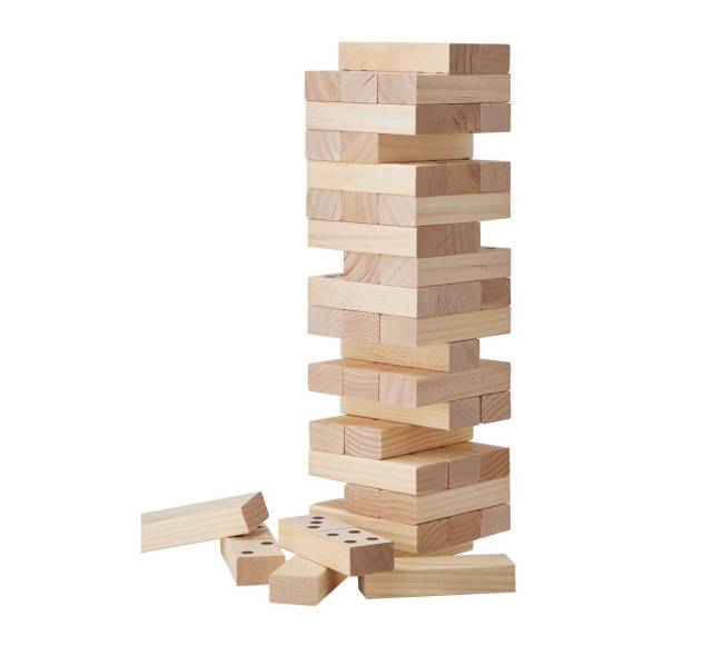 Medinis stumdymo bokštas su 54 blokeliais0