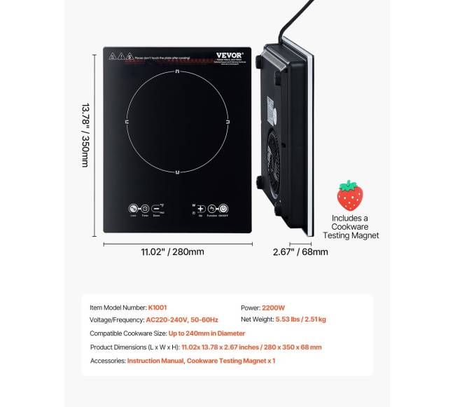 Nešiojama indukcinė kaitlentė 2200W6