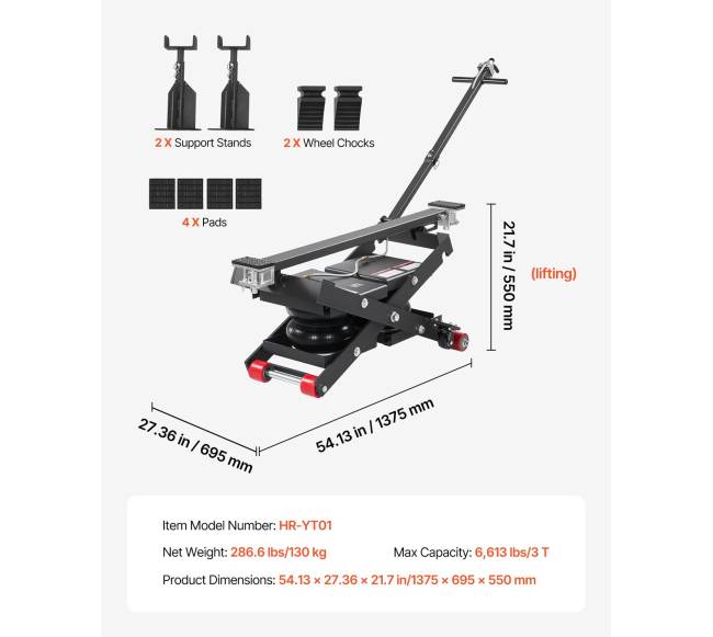Nešiojamas oro automobilio keltuvas, 3 tonų talpa6