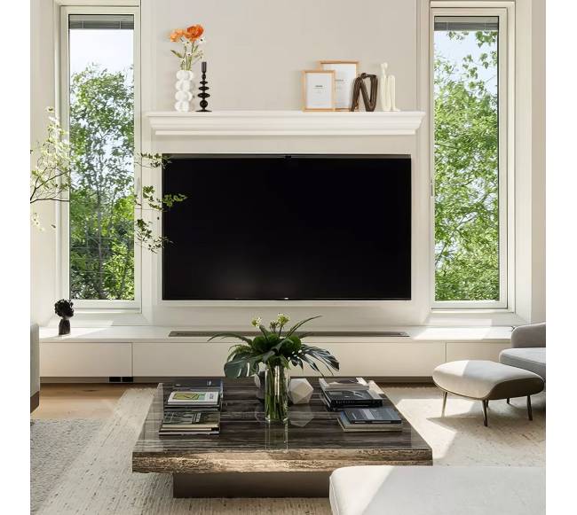 Židinio medinė lentyna, 60 cm, balta7