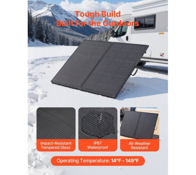 Sulankstomas 200W saulės kolektorius su rėmu4