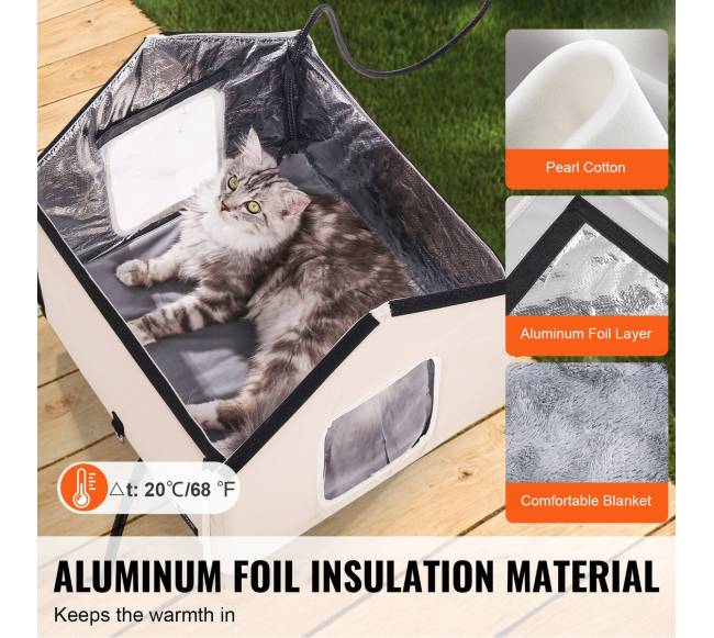 Pakilęs šildomas kačių namelis su šildoma pagalvėle2