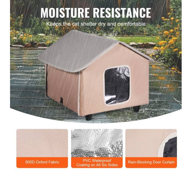 Pakilęs šildomas kačių namelis su šildoma pagalvėle3