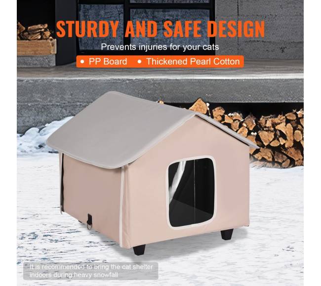 Pakilęs šildomas kačių namelis su šildoma pagalvėle4