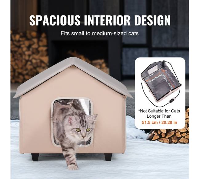Pakilęs šildomas kačių namelis su šildoma pagalvėle5