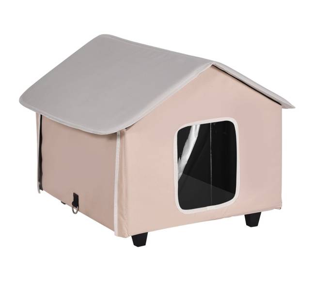 Pakilęs šildomas kačių namelis su šildoma pagalvėle10