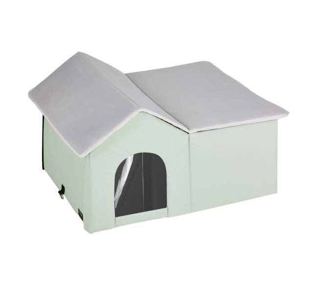 Sulankstomas šildomas katės namelis su kilimėliu9