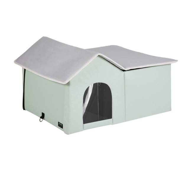 Sulankstomas šildomas katės namelis su kilimėliu10