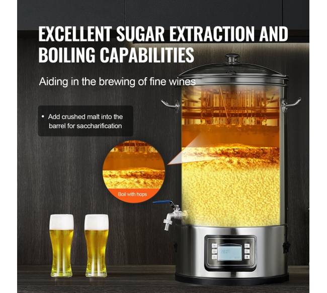 Elektrinė alaus virimo sistema, 30 litrų 304 nerūdijantis plienas2