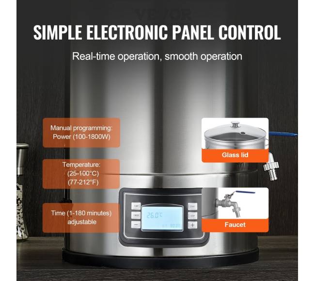 Elektrinė alaus virimo sistema, 30 litrų 304 nerūdijantis plienas4