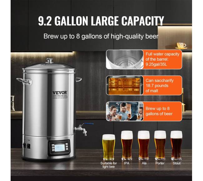 Elektrinė alaus virimo sistema, 30 litrų 304 nerūdijantis plienas5