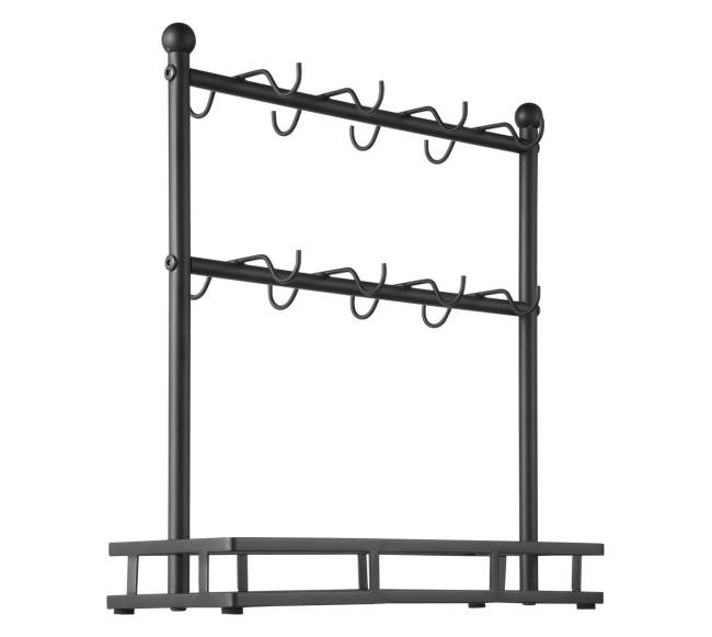 Puodelių laikiklis su 16 kabliukų ir laikymo baze8