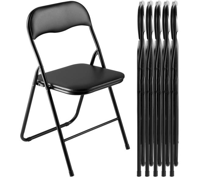 6 dalių lankstomų odinių kėdžių komplektas0