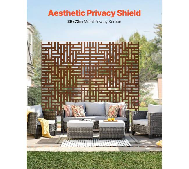 Metalinis privatumo ekranas 91 x 191 cm rudas1