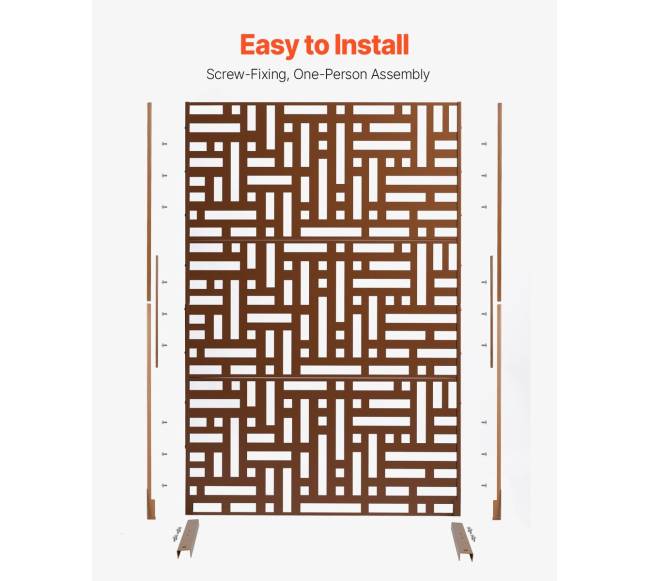 Metalinis privatumo ekranas 91 x 191 cm rudas4