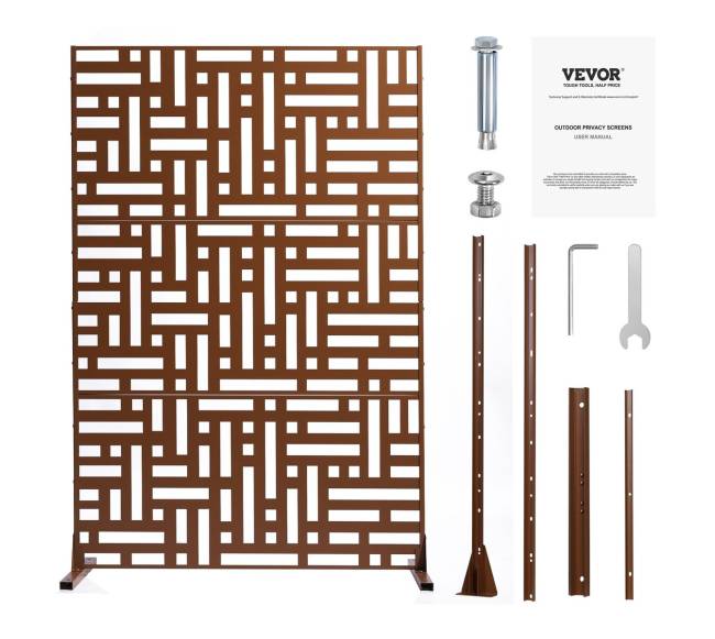 Metalinis privatumo ekranas 91 x 191 cm rudas8