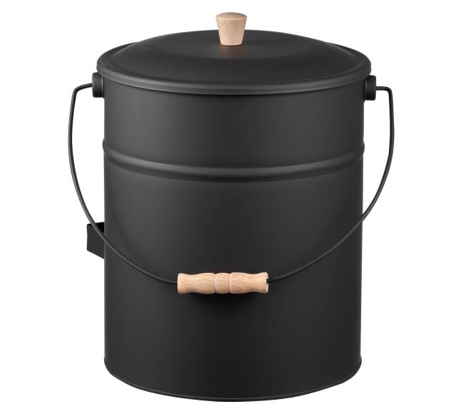 Pelenų kibiras su dangčiu ir įrankiais0