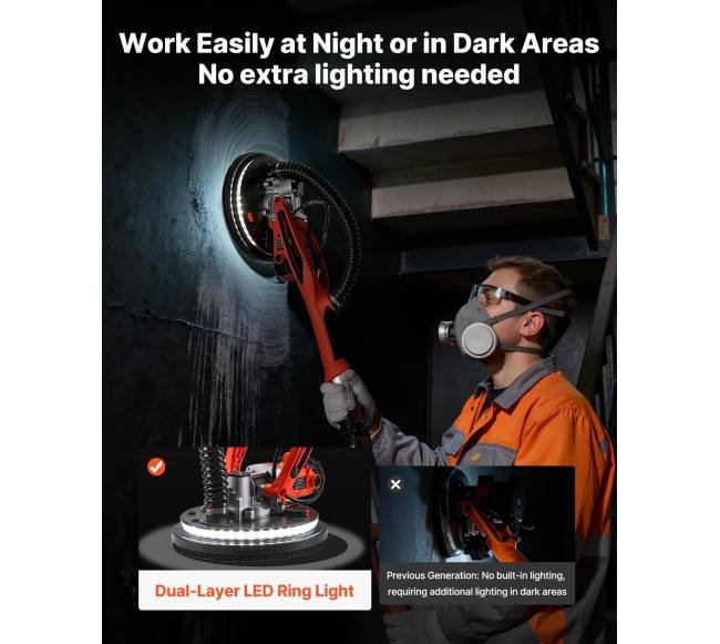 Gipso šlifuoklis 850W su LED apšvietimu4