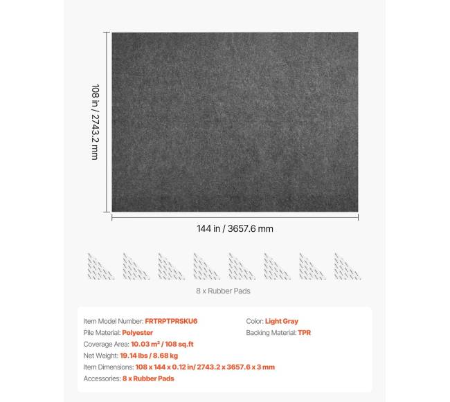 Neslystanti kilimo pagalvėlė 2.74x3.66 m6
