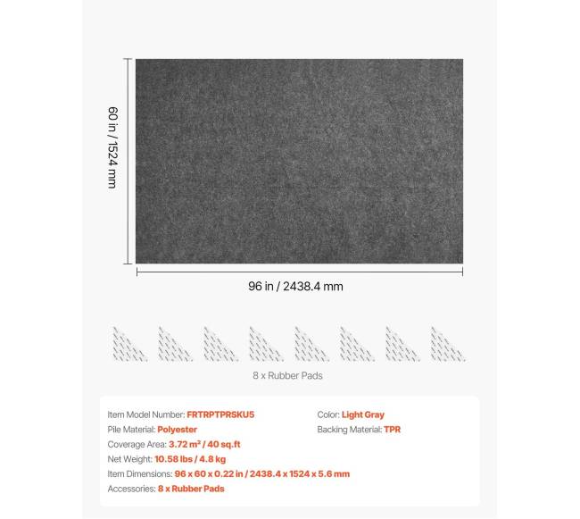 Neslystantis kilimo padėklas 2.44 x 1.52 m6