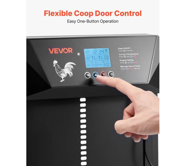 automatinės vištų tvarto durys su LCD ekranu2