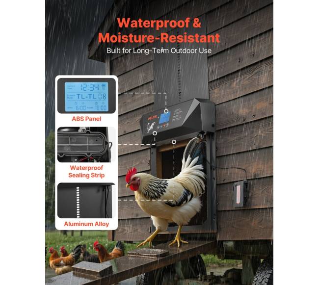 automatinės vištų tvarto durys su LCD ekranu5