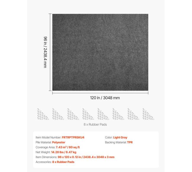 Neslystantis kilimo paklotas 2.44 x 3.05 m6