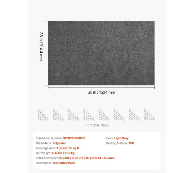 Neslystantis kilimų padėklas, 0.91 x 1.52 m6