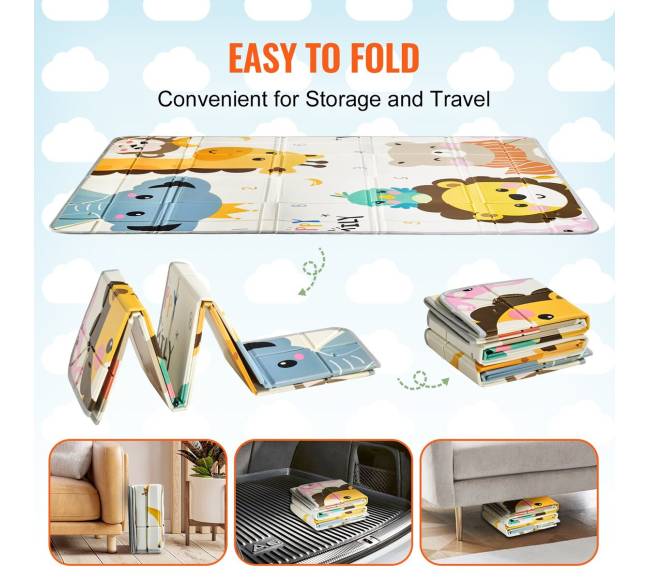 Dvipusis kūdikių kilimėlis, 140x180 cm4